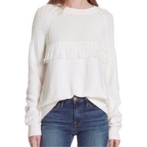 Frame Fringed Cotton-blend Sweater Size M